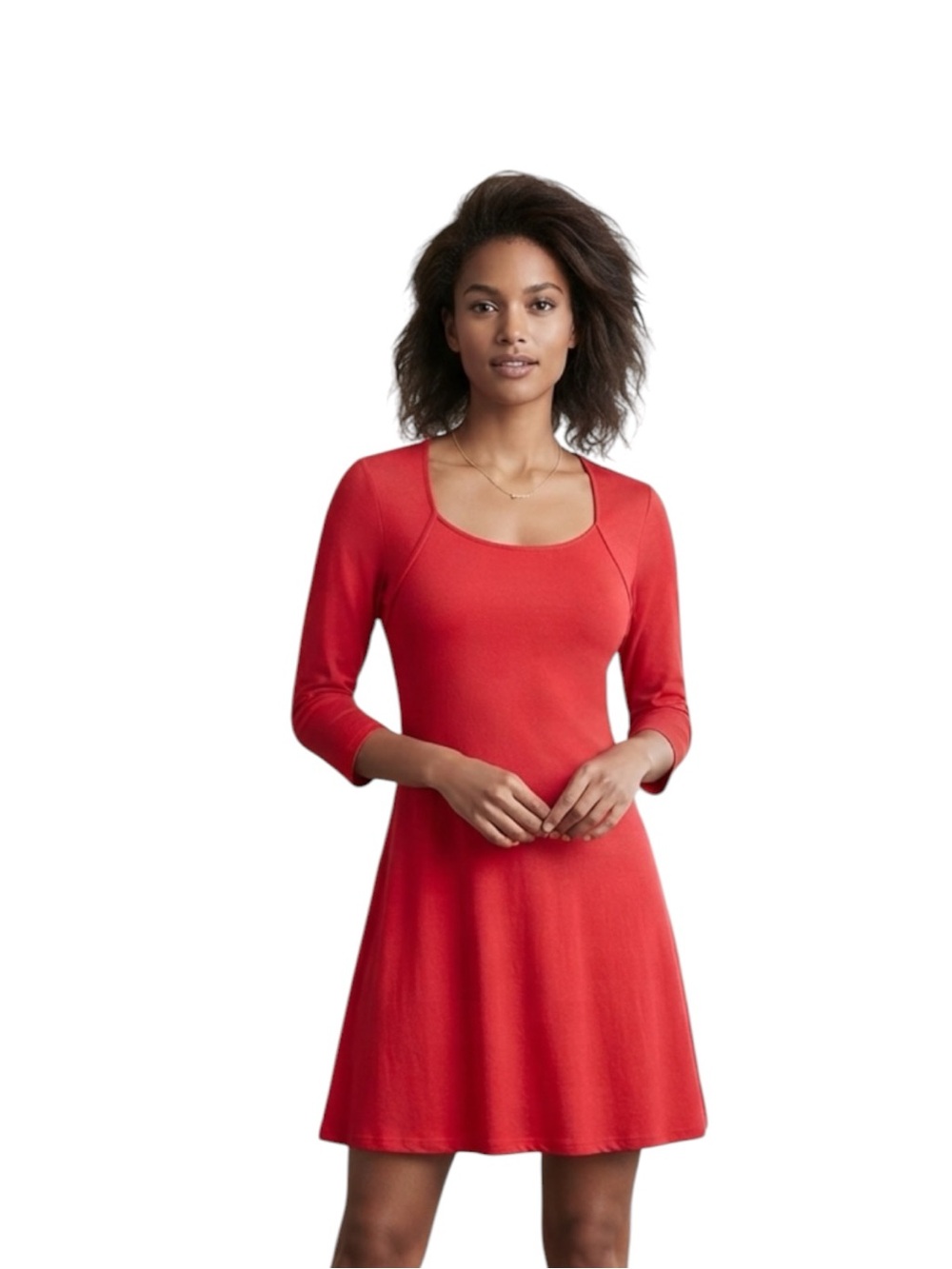 VENUS Red Scoop-Neck Fit & Flare Dress Size L